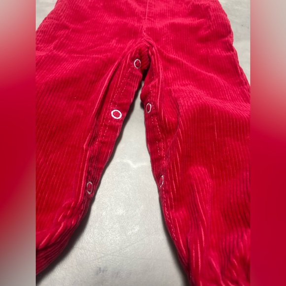 Vintage Red Corduroy Suspender Pants 1980s Fits Large Made in Canada - Picture 2 of 6